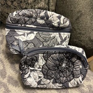 Vera Bradley Black and Gray Floral Pouch Set